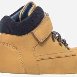 Eram Chaussures Montantes^Boots jaune en cuir et velours marine CAMEL