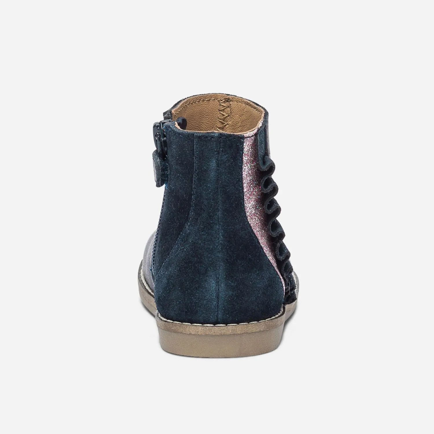 Eram Boots^Boots en cuir à volant MARINE