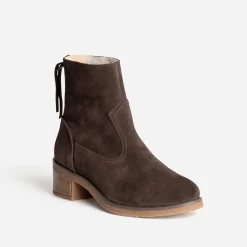 Eram Boots^Boots cuir velours fourré MARRON