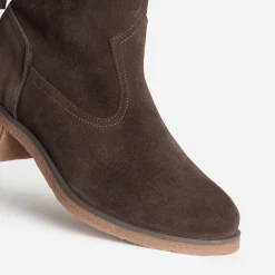 Eram Boots^Boots cuir velours fourré MARRON