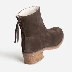Eram Boots^Boots cuir velours fourré MARRON