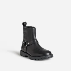 Buggy Boots^Boots motard cuir NOIR