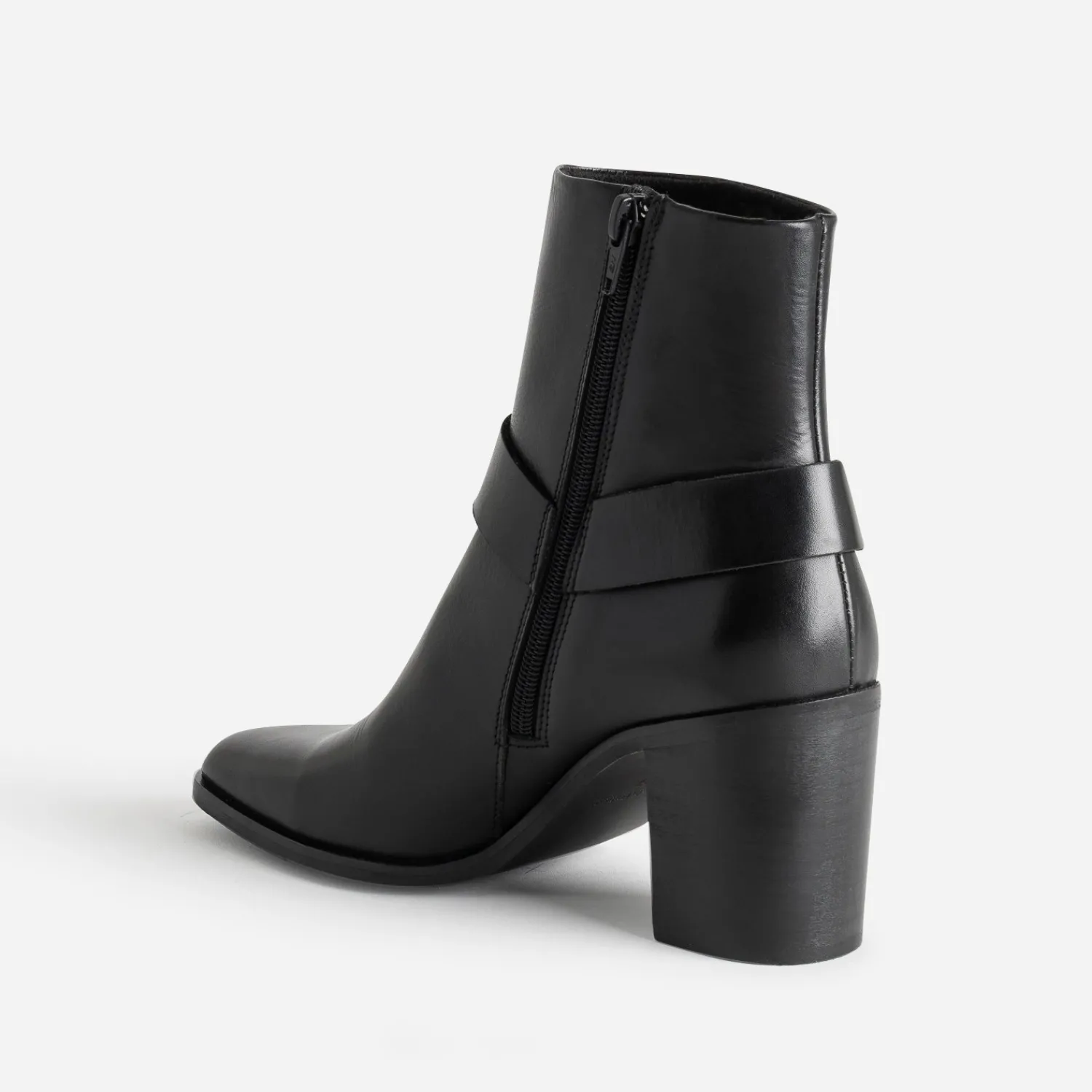 Texto Boots^Boots motard à talon en cuir NOIR