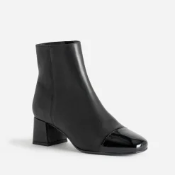 Eram Boots^Boots cuir bout verni NOIR