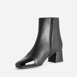 Eram Boots^Boots cuir bout verni NOIR