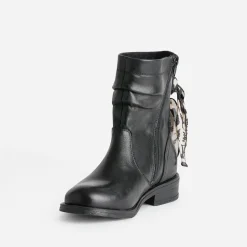 Eram Boots^Boots cuir décor foulard NOIR