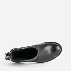 Eram Boots^Boots cuir décor foulard NOIR
