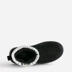 Eram Chaussons^Boots cuir velours fourré semelle plateforme NOIR