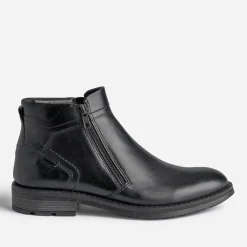 Eram Boots^Boots en cuir à double zip NOIR