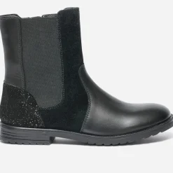 Eram Boots^Boots en cuir et cuir velours NOIR