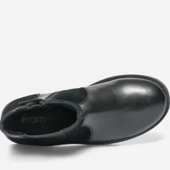 Eram Boots^Boots en cuir et cuir velours NOIR