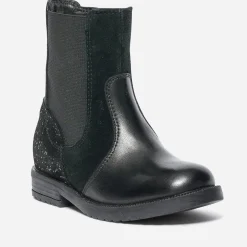 Eram Boots^Boots en cuir et cuir velours NOIR