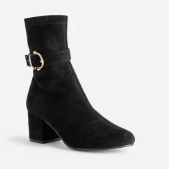Eram Boots^Boots suédé détail boucle NOIR