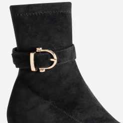 Eram Boots^Boots suédé détail boucle NOIR