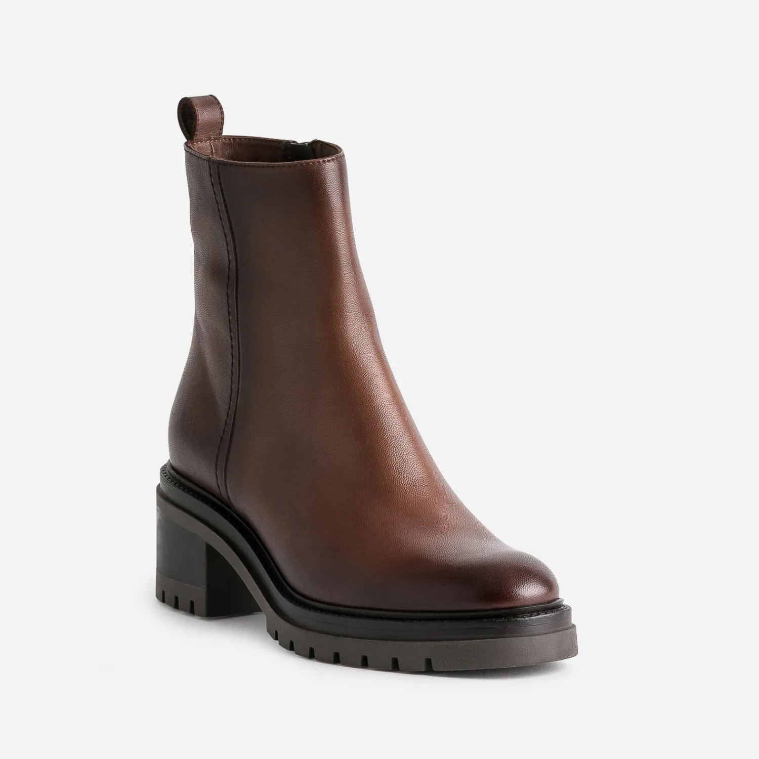 Texto Boots^Boots en cuir semelle crantée MARRON