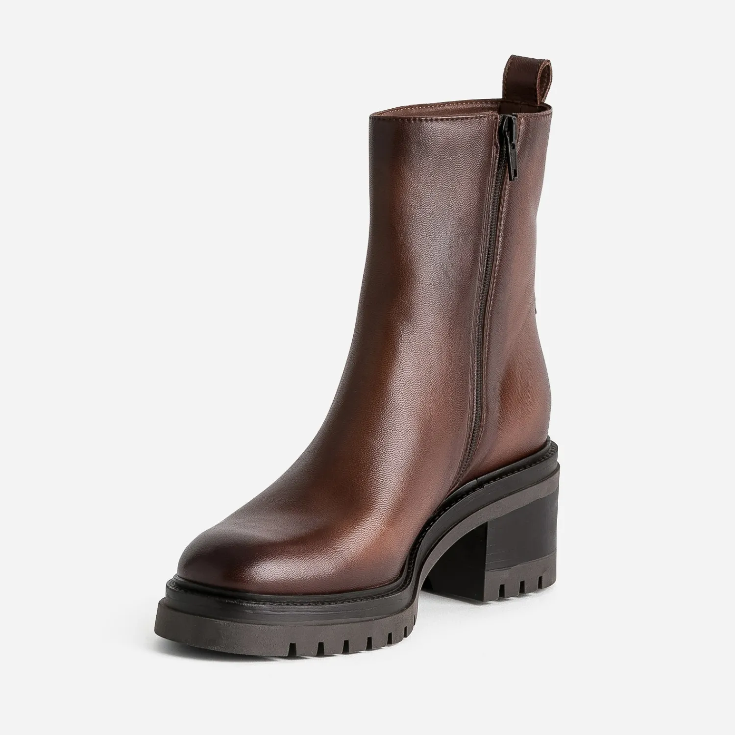 Texto Boots^Boots en cuir semelle crantée MARRON