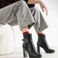 Eram Boots^Boots TEXTO à talon haut NOIR