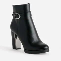 Eram Boots^Boots TEXTO à talon haut NOIR