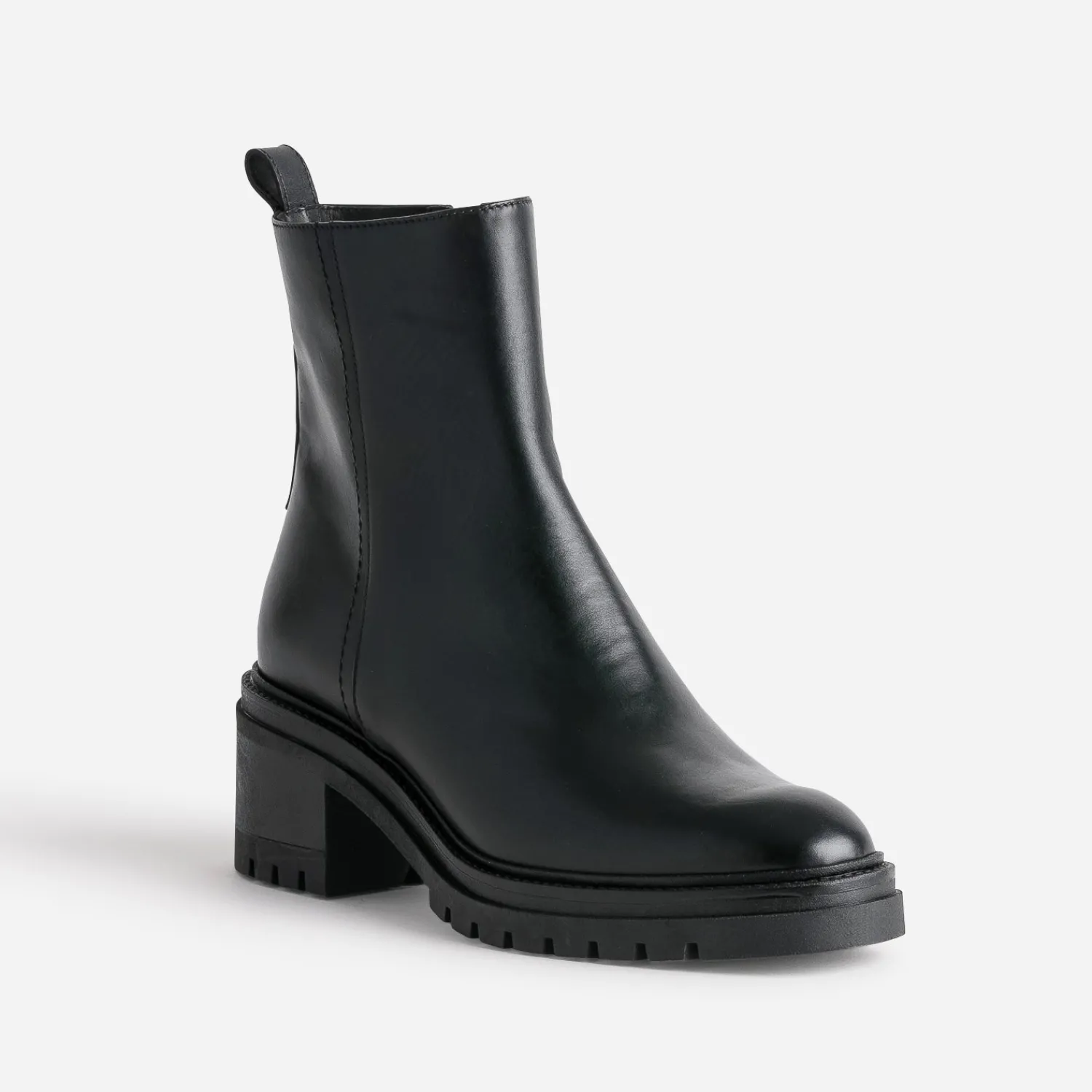 Texto Boots^Boots en cuir semelle crantée NOIR