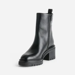 Texto Boots^Boots en cuir semelle crantée NOIR
