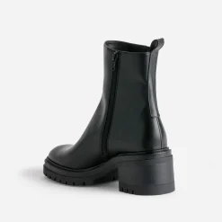 Texto Boots^Boots en cuir semelle crantée NOIR