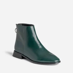 Eram Boots^Boots glacé avec zip arrière VERT