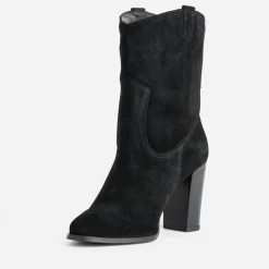 Texto Boots^Boots western à talon cuir velours NOIR