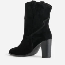 Texto Boots^Boots western à talon cuir velours NOIR