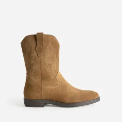 Buggy Bottes^Boots western cuir velours CAMEL