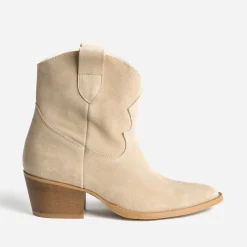 Texto Boots^Boots Western cuir velours éco-conçu BEIGE