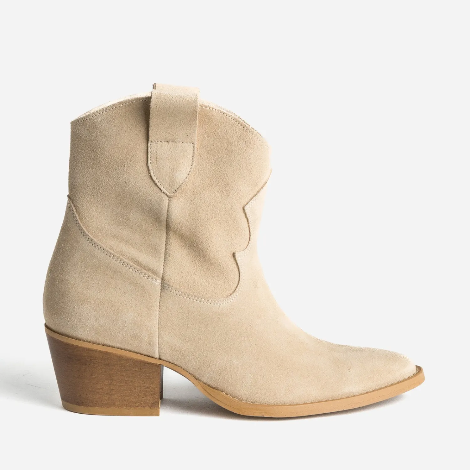 Texto Boots^Boots Western cuir velours éco-conçu BEIGE