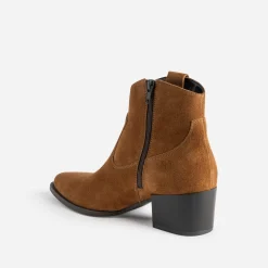 Texto Boots^Boots Western cuir velours COGNAC