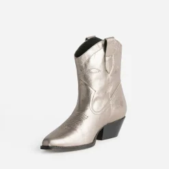 Texto Boots^Boots western doré en cuir METALISE