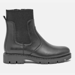 Eram Boots^Boots-chaussette éco-conçu en cuir NOIR