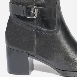 Eram Bottes^Botte à talon e en cuir pour mollet fin NOIR