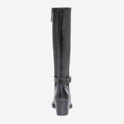 Eram Bottes^Botte à talon e en cuir pour mollet large NOIR