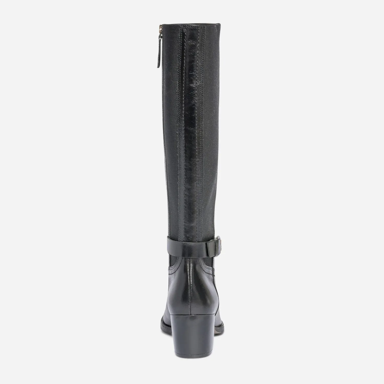 Eram Bottes^Botte à talon e en cuir pour mollet large NOIR