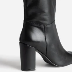 Eram Bottes^Botte à talon e en cuir NOIR