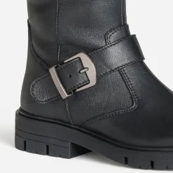 Buggy Bottes^Botte cuir esprit motard NOIR