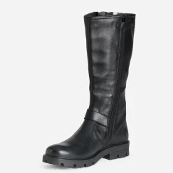 Buggy Bottes^Botte e cuir esprit motard NOIR