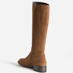 Eram Bottes^Botte camel cuir velours TAUPE