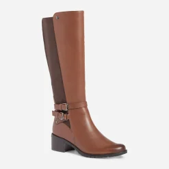 Caprice Bottes^Botte bi matière à double bride COGNAC