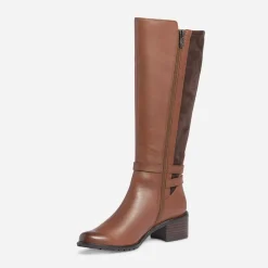 Caprice Bottes^Botte bi matière à double bride COGNAC
