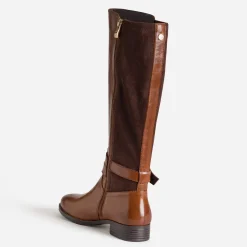 Caprice Bottes^Botte bi-matière double bride COGNAC