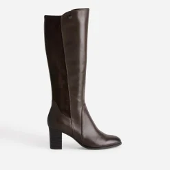 Caprice Bottes^Botte en cuir bi matière MARRON
