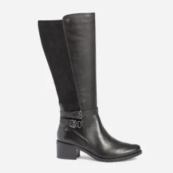 Caprice Bottes^Botte e bi matière à double bride NOIR