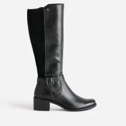 Caprice Bottes^Botte e cuir bi matière NOIR