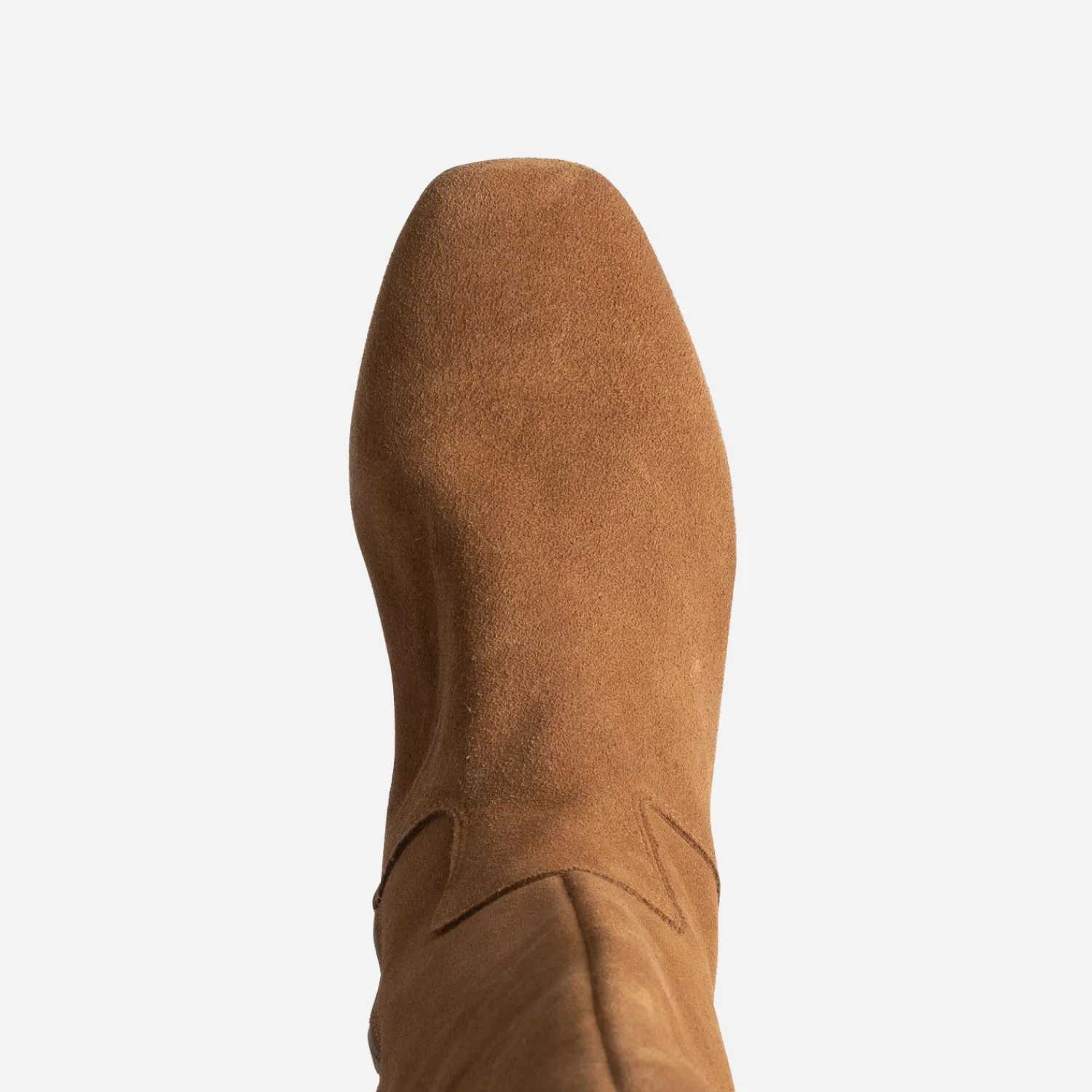 Eram Bottes^Botte cuir velours souple COGNAC