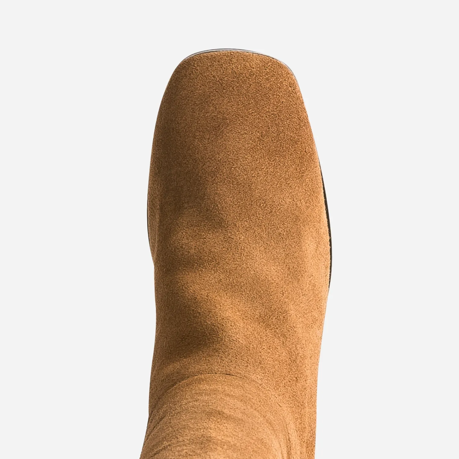 Eram Bottes^Botte cognac en cuir à plateforme pour mollets fins TAUPE