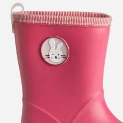 BE ONLY Boots^Botte de pluie patch lapin ROSE